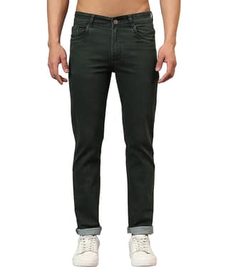 plounge Regular Fit Solid Men's Jeans - Dark Green ( Pack of 1 )