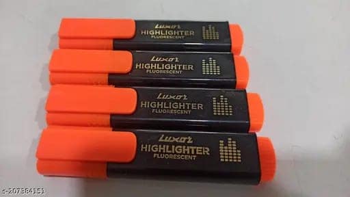Pack of 4 Luxor Highlighters, Fluorescent Orange view 2