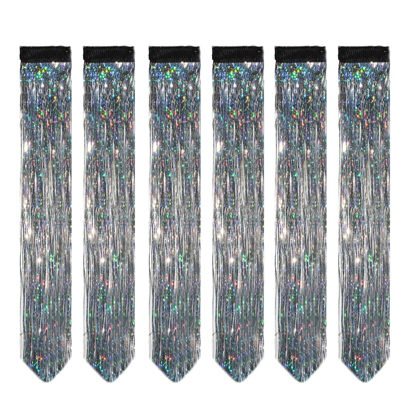 Paradise Hair Streak Colored Extension Highlighter For Women And Girls (Set Of 6pc) (Silver) Paradise Hair Streak Colored Extension Highlighter For Women And Girls (Set Of 6pc) (Silver) - Silver