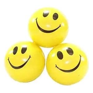 Yellow Smiley Face Stress Ball pack of 3