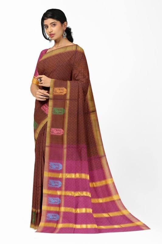 APCO Handloom - Women's Rahajmundry Pure Cotton Grey Handloom Saree (Angara Handloom Saree) 106 view 2