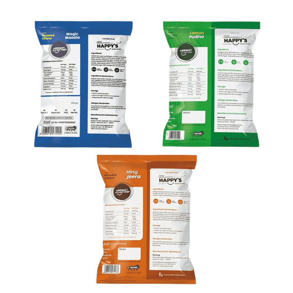 Happy's Roasted Chana Combo Pack of 4 - 600 gm view 2