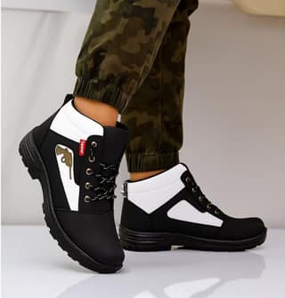 WUGO::Latest Fabulous Men Solid Faux Leather Gun Boots | Stylish Lace-up Casual Boots with PVC Sole For Men's & Boys (Free Home Delivery)
