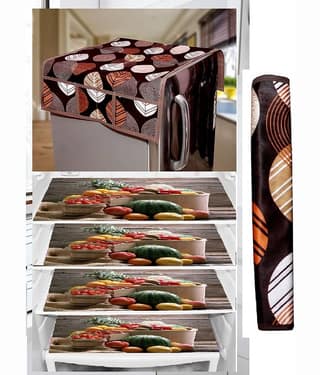 Revexo PVC Solid Fridge Covers ( 40 32 ) Pack of 6 - Multicolor