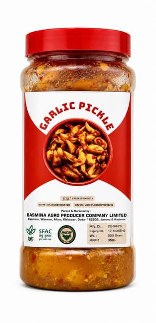 Basmina Agro Garlic Pickle - 500g+500 g ( 1kg)