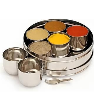 Sushil SS Spice Box Steel Silver Multi-Purpose Container ( Set of 1 )