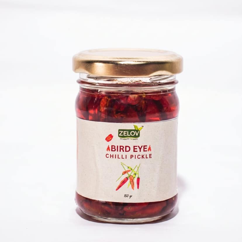 BIRD'S EYE CHILLI PICKLE - 150 gm - One glass jar view 2