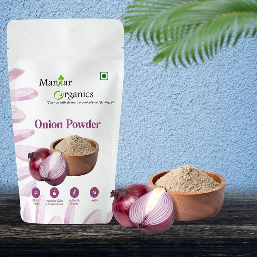 ManHar Organics Onion Powder | Natural & Edible | Flavor Enhancer for Cooking, Seasoning & Marinades – 100g