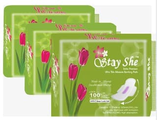 Stay She Extra Premium Ultra Thin Advance Sanitary Pads with Odour Lock Gel (Pack of 3)