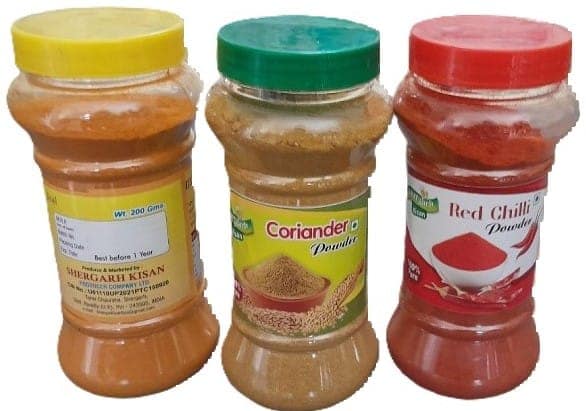 Natural Turmeric, Red Chilli & Coriander Powder (Combo Pack) view 2