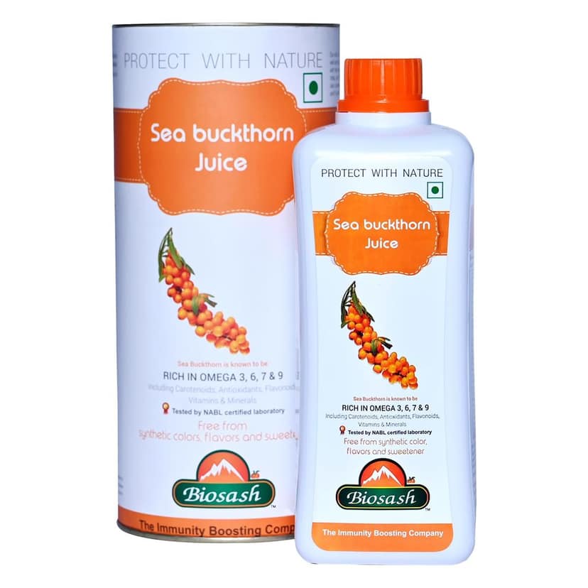 Biosash Himalayan Sea Buckthorn Pulp Concentrate | Cold-Pressed | Natural Vitamin C, Rich in Omega 3, 6, 7, 9 |Antioxidants | Immunity |Skin Glow | Gut Health Support | Makes 50 Glasses | No Added Sugar | Organic Himalayan Berries Certified