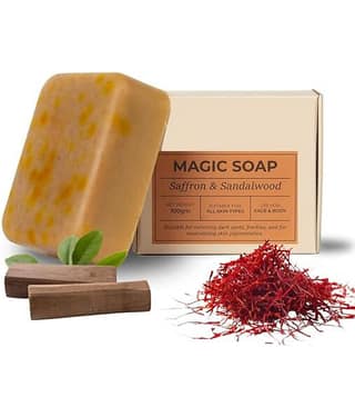 Mabilia Magic Soap Sandalwood and Saffron GharSoap Bath Glowing Brightening Skin Deep Cleansing Natural Formula