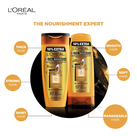 Loreal Paris Hair Expertise 6 Oil Nourish Shampoo, 704 ml Bottle view 2