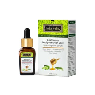 INDUS VALLEY Brightening Depigmentation Elixir Hydrating Face Serum with Cow Yogurt, Mashobra Wild Honey & Greenbean Extract Reduces Pigmentation, Dark Spots & Dullness - 20ml INDUS VALLEY Brightening Depigmentation Elixir Hydrating Face Serum with Cow Y