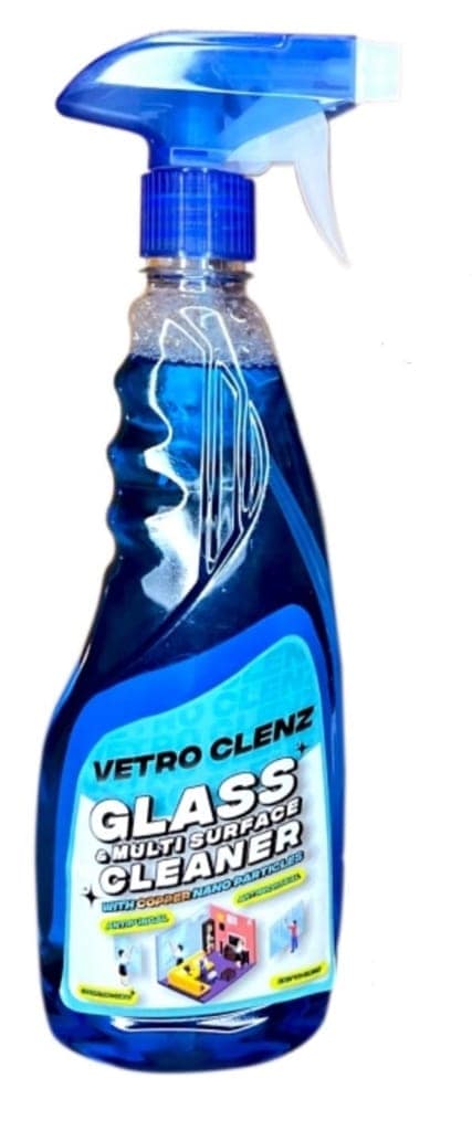 Car Window Cleaner (Vetro Clenz 250 ml) | Suitable for All types of Glass and mirror Surfaces | Kills 99.9% Germs| Alcohol Free| Water based| No harsh chemicals