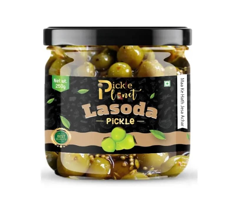 Pickle Planet Lasoda Pickle | Homemade Pickle | Authentic, Tangy & Delicious Taste | No Artificial Color and Flavors | Gluten Free | Lasode ka achar (250g) view 2