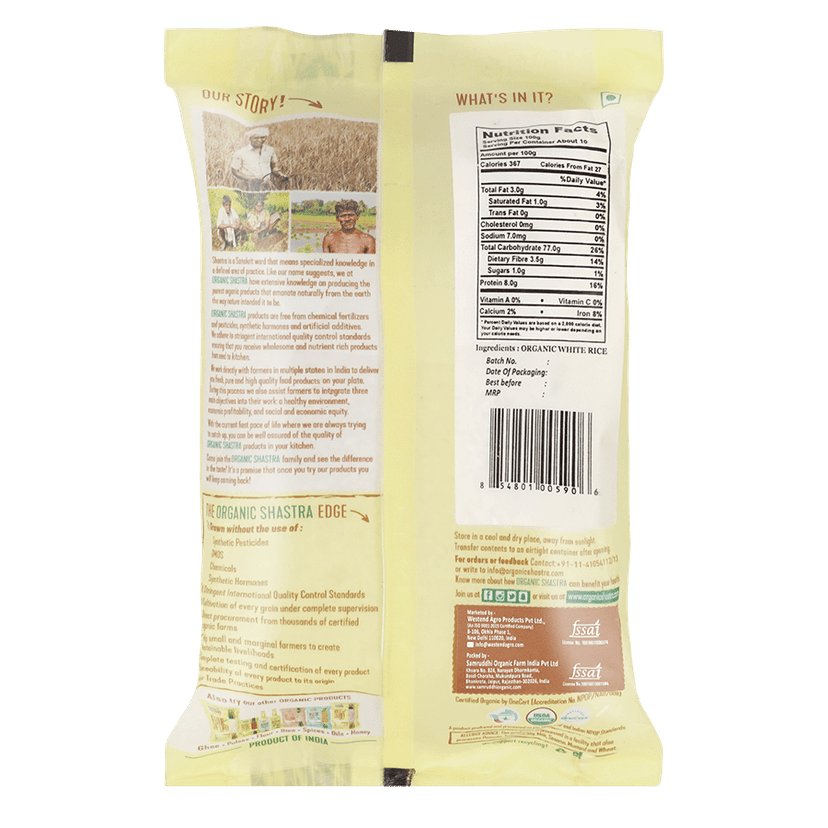 Organic Shastra White Rice Basmati Rice for Daily Use, Healthy and Tasty, Pleasant Aroma, Instant Boost Your Energy, Perfect for Everyday Cooking - 5 KG view 2