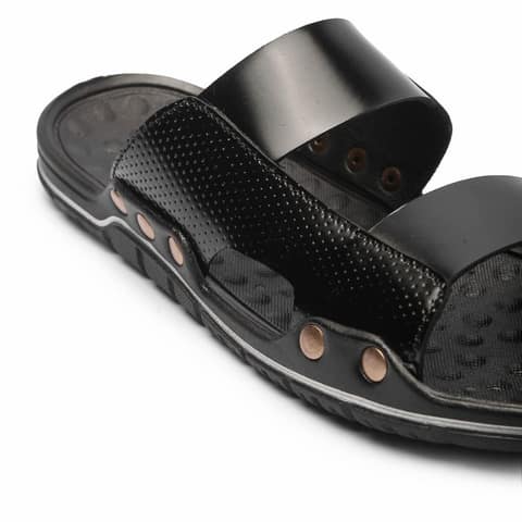 FEATHER LEATHER Men's Comfortable & Fashionable Sandals & Slippers | Casual Slipper/Flip-Flop for Men | Indoor/Outdoor/Chappal view 2