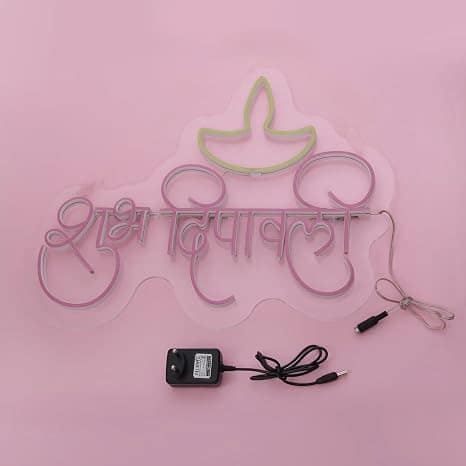 Shubh Deepawali Neon Light Hindi view 2