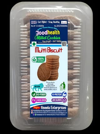 Goodhealth Millet Cookies Multi Biscuit - 100% Natural, Hi-Fiber, Hi-Protein, Rich in Iron (pack of 5)