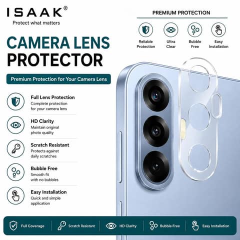 ISAAK Back Camera Lens Protector compatible for OPPO F29 5G (Pack of 2) view 2
