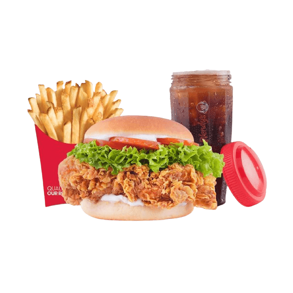 American Grilled Chicken And Egg Burger Combo