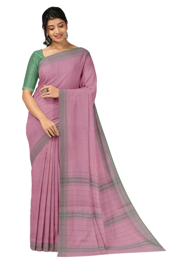 APCO Handloom (A Andhra Pradesh Govt Emporium)- Women's Traditional Pure Handloom Bandar/Polavaram Pink Cotton Saree | PBS0042
