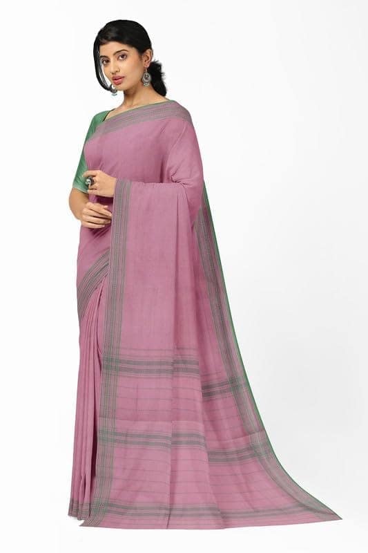 APCO Handloom (A Andhra Pradesh Govt Emporium)- Women's Traditional Pure Handloom Bandar/Polavaram Pink Cotton Saree | PBS0042 view 2