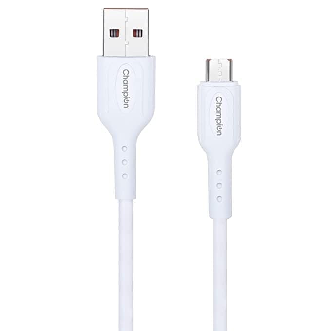 Champion Data Cable Micro PVC 2.4Amp 1Mtr (White) view 2