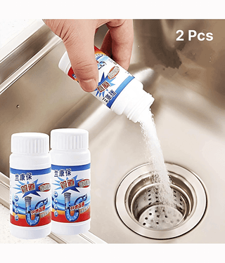 2 pcs Sink & Drain Cleaner Powder | Powerful & Clog Remover Sink Cleaning Powder | Automatic Toilet Blockage Cleaner, Removes Clogs, Blockage in Washbasin, Septic Tank, Sinks, Pipes