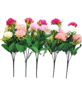 Hidooa - Multicolor Dahlia Artificial Flowers Bunch ( Pack of 5 )
