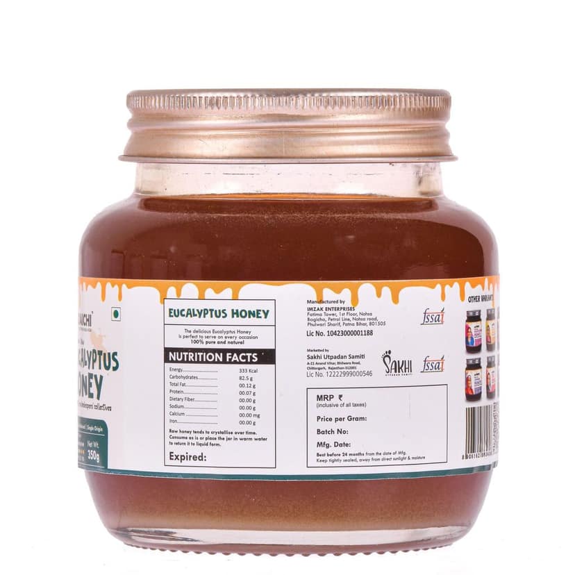 Daichi Eucalyptus Honey - 100% Raw & Unprocessed, Straight from beekeepers, Cruelty-free, No Sugar or Additives 350gm (Pack of 1) view 2