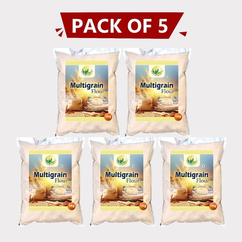 Multigrain Flour 5kg (5 x 1 Kg) by Nuh Krishi Producer Company Limited – Healthy, Nutritious & Farm-Fresh Atta. view 2