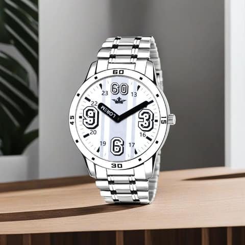 LOREM White Professional Look Analog Watch for Men LR111-UF view 2
