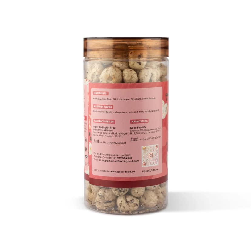Good Food Co Pink Salt & Pepper Makhana – Roasted Fox Nuts with Himalayan Pink Salt & Black Pepper | Gluten-Free, Vegan Snack 70gm each Pack of 2 view 2