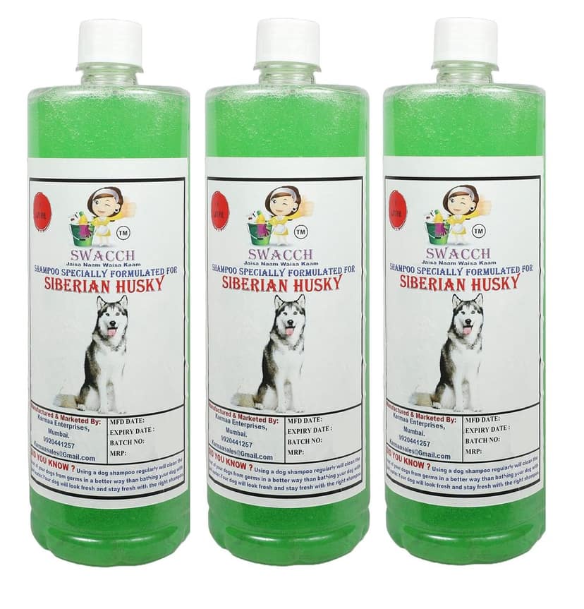 SWACCH Shampoo Specially FORMULATED for Siberian Husky (1 Litre) (Combo Pack of 3) NEEM ALOVERA view 2