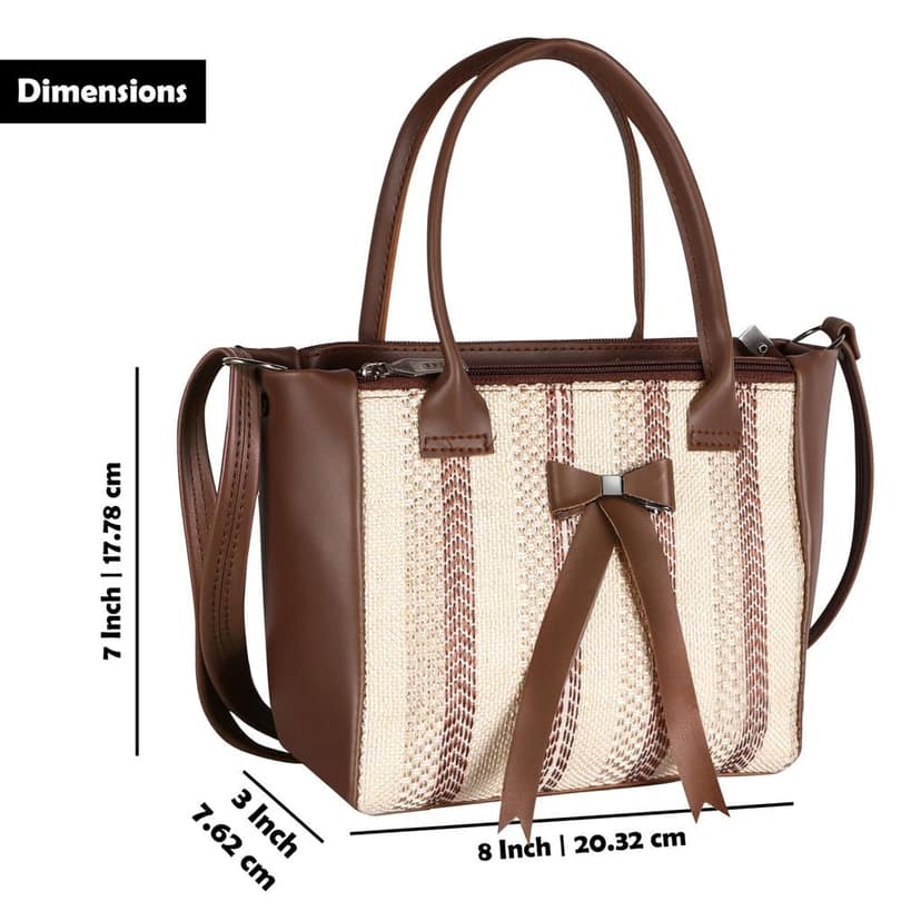 Brown Glamorous Faux Leather Handbag For Women And Girls HB26 view 2