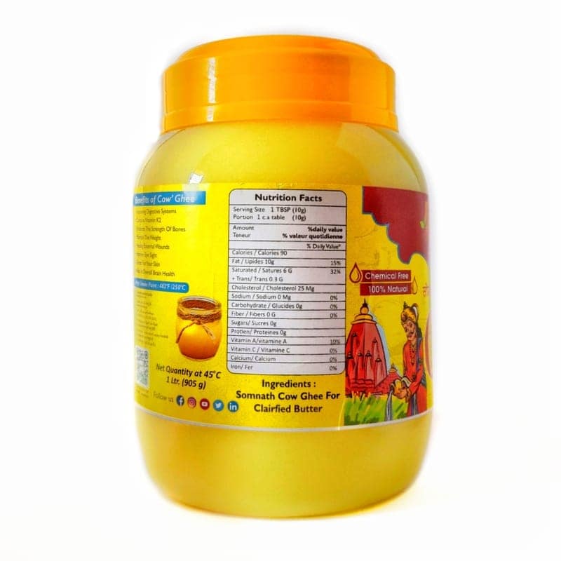 KAPU & RANCHO INTERNACIONAL Somnath Cow Ghee – Digestion and Immunity booster – 1000ml (1KG) view 2