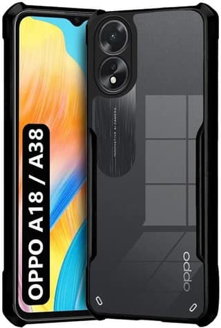 PLUGTECH Slim Shockproof Case | Matte Black Soft | Drop Protection | Precise Cutouts | Premium Mobile Cover for Oppo A38 4G, Oppo A18 4G