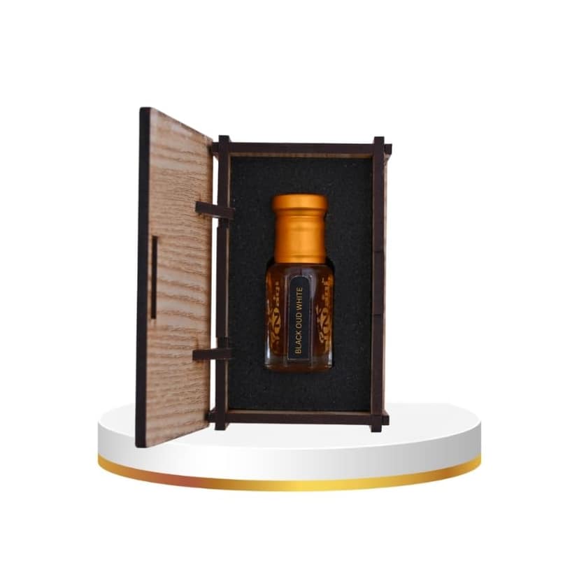 alnaqi fragrances Black Oud White 6ml - Best Oud-Perfume-Oil, Long Lasting -Parfum, Alcohol Free-Based-Perfume, Original Woody-Itra