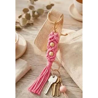 Handcrafted Macrame Crochet Thread Cute Key chain for girls, boys, men, women.