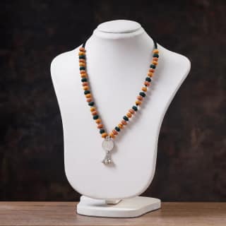 Multicolor Lambani Thread & Bead Work Coin Pendant Necklace