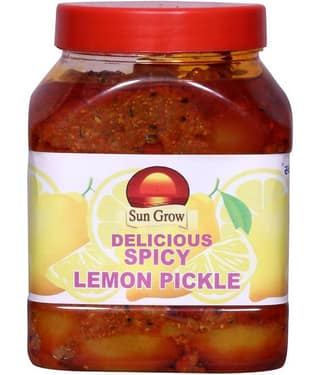 Sun Grow Homemade Delicious Organic Spicy Lemon Pickle | Nimbu Ka Achar Pickle 1 kg