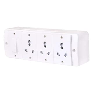 INDRICO Power Strip Extension Multi Outlet Board with 3 Anchor Sockets 15A and 1 Anchor Switch 15A with 4 m Chord with 15A Plug