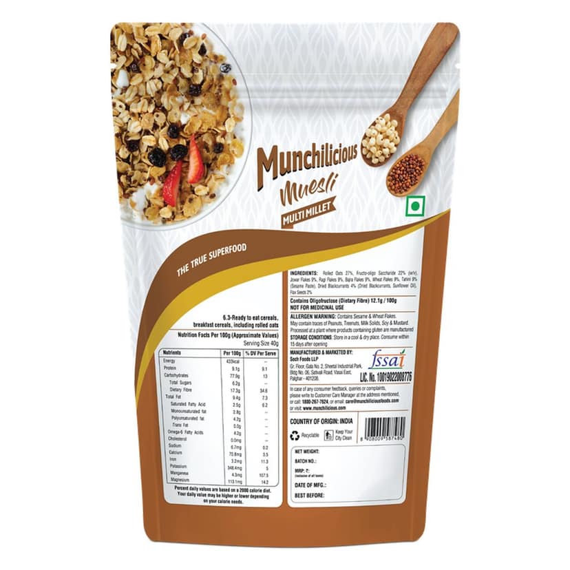 Munchilicious Muesli Multi Millet - 350gm view 2