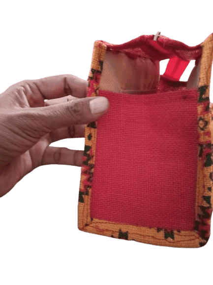 Small size Jute bag with Zipper view 2