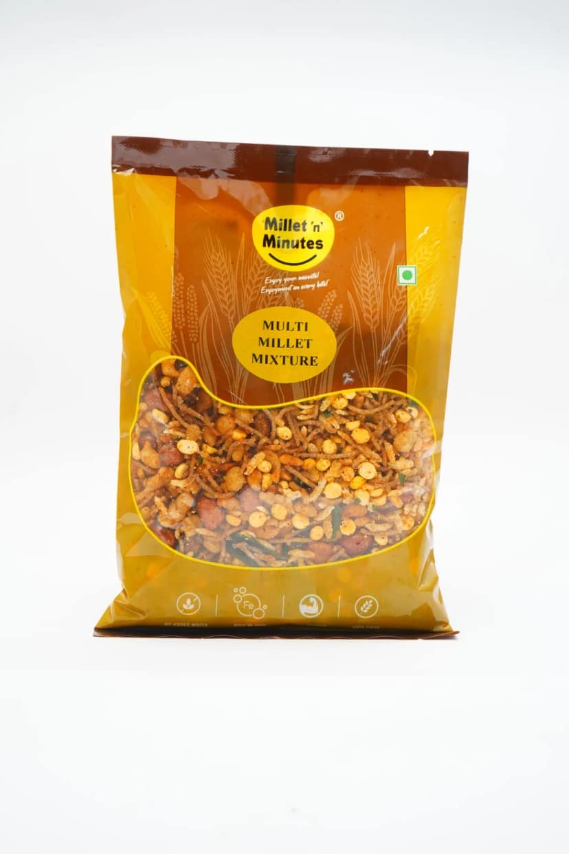 MilletnMinutes Multi Millet Mixture – Healthy Crunchy Snack | Made with Finger Millet, Foxtail Millet & Pearl Millet | 250g Pack
