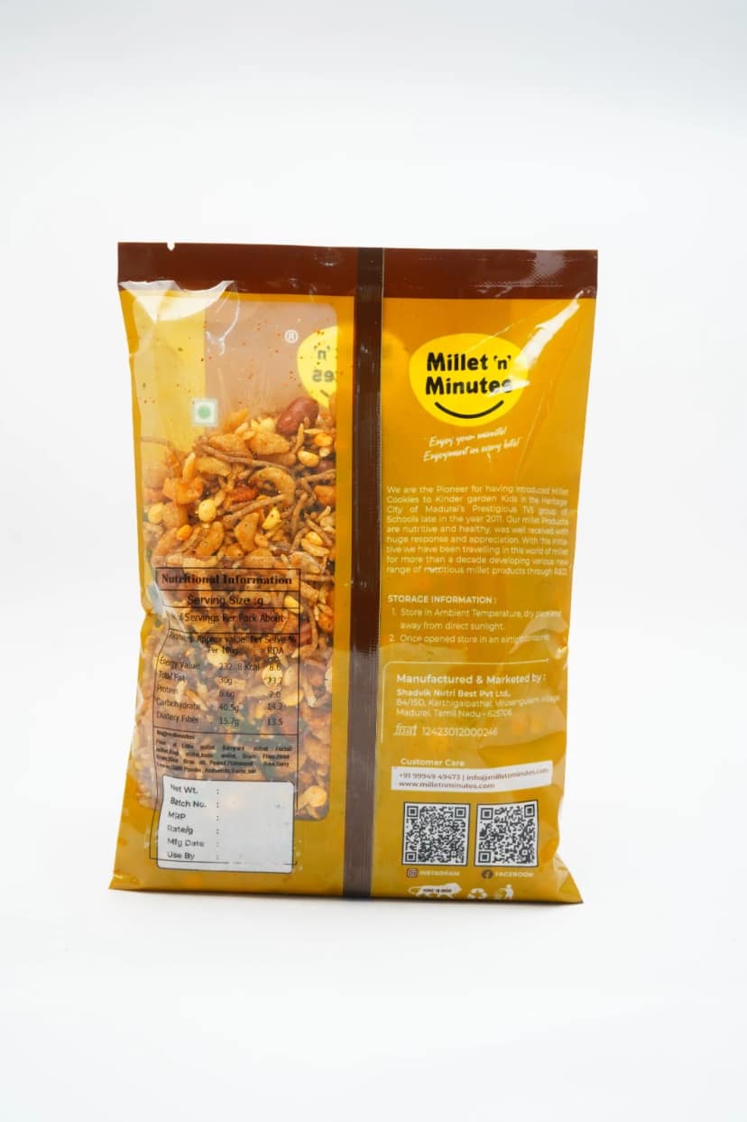 MilletnMinutes Multi Millet Mixture – Healthy Crunchy Snack | Made with Finger Millet, Foxtail Millet & Pearl Millet | 250g Pack view 2