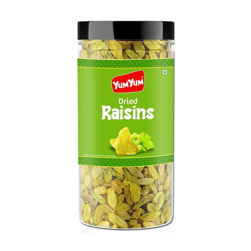 YUM YUM Kishmish Long Raisins Dried Fruits for Healthy Snacks & Kismis - 500g