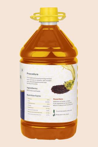 Green Habits Cold Pressed Black Mustard Oil (5 Litre) | 100% Natural & Chemical-Free | Traditional Cooking & Pickling